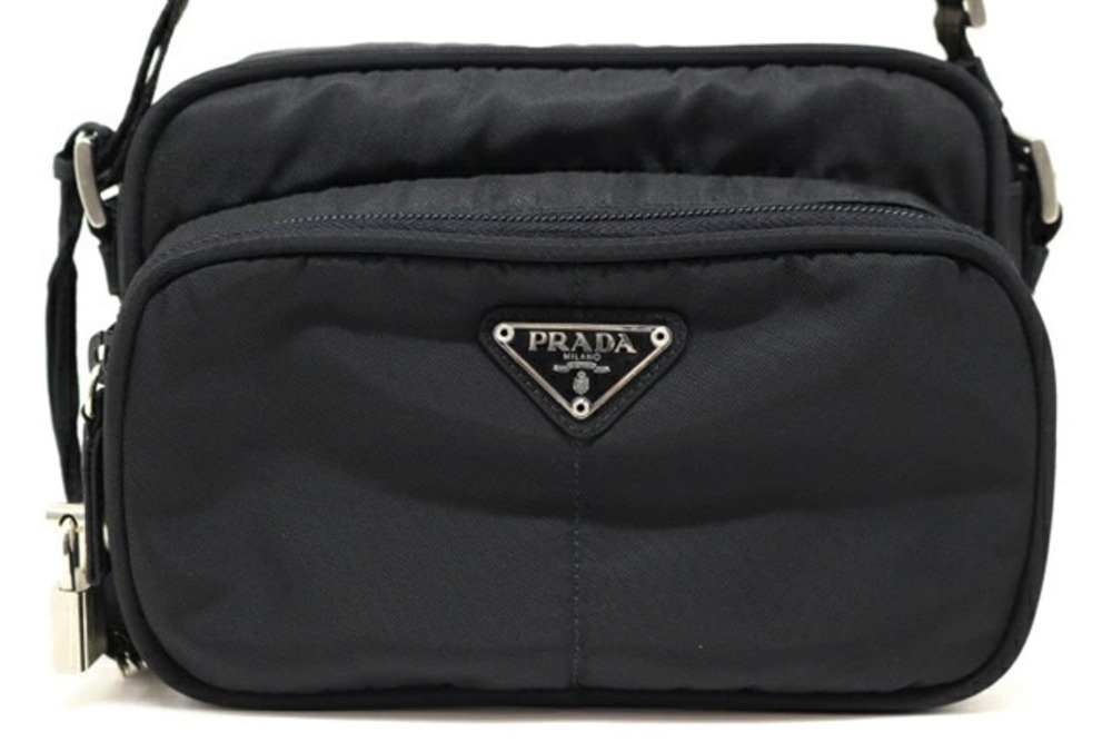 Prada Tessuto Shoulder Bag Black One
